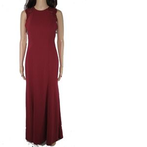 Dessy Collection Women's Dress Burgundy Red Size 6 Lace Back Gown